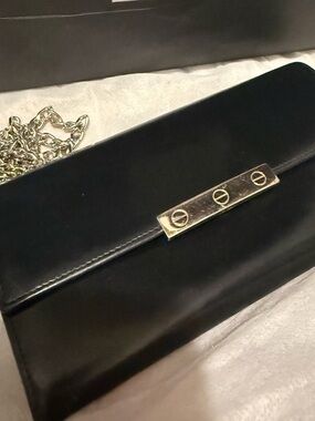 Cartier love trinity leather long wallet black